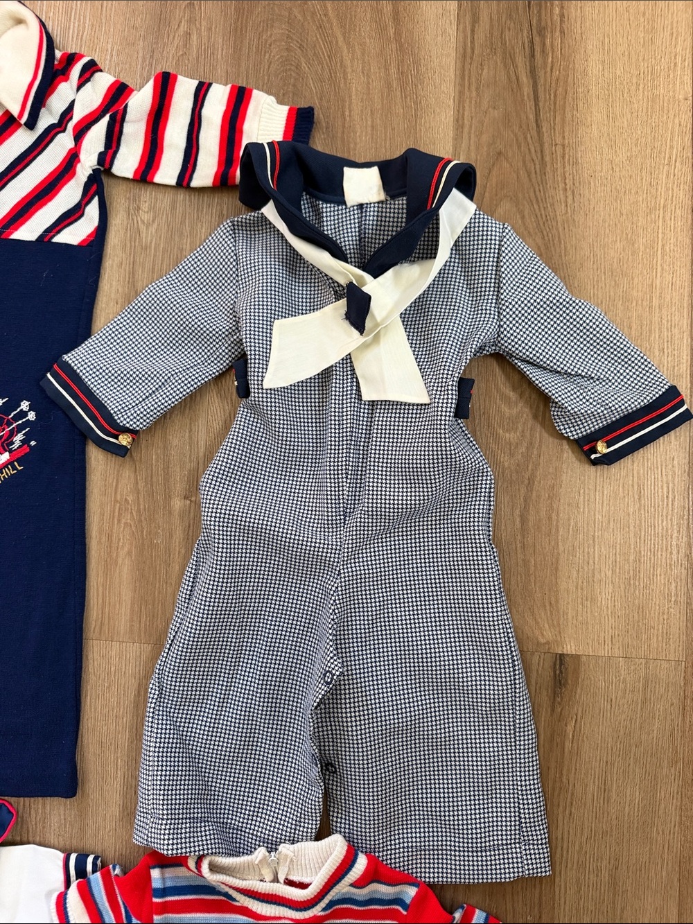 1970s Vintage Baby Toddler Boy Outfits Rompers Sailor Pilot Size 12-18 months - Picture 4 of 10